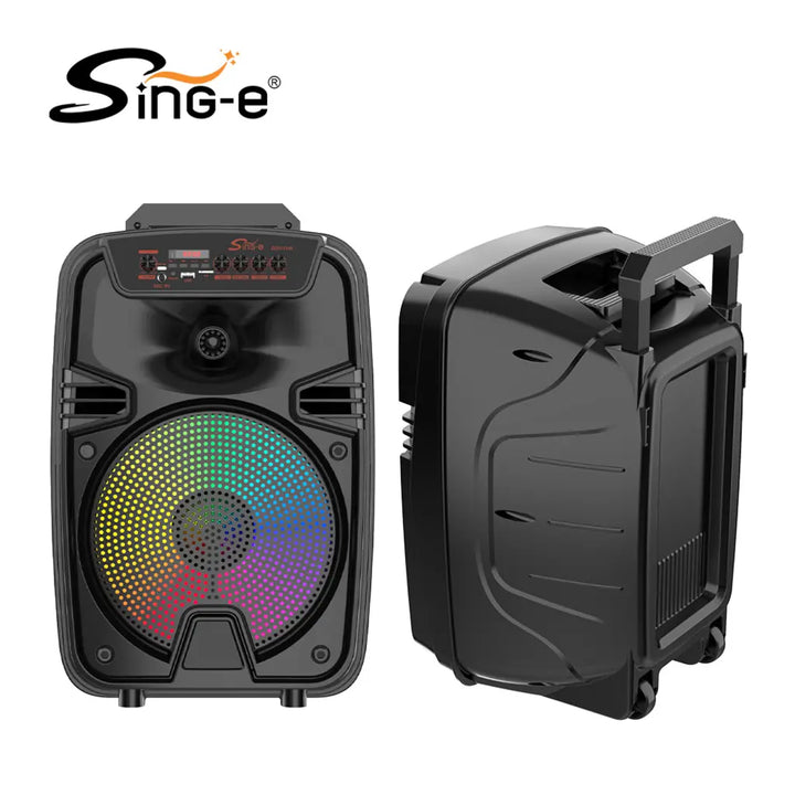 Boxă Portabilă Karaoke Sing-e ZQS12149, 12 Inch, 200W, Bluetooth 5.3, Acumulator 3000mAh, RGB LED, USB/TF/FM, 2 Microfoane Incluse, Telecomandă