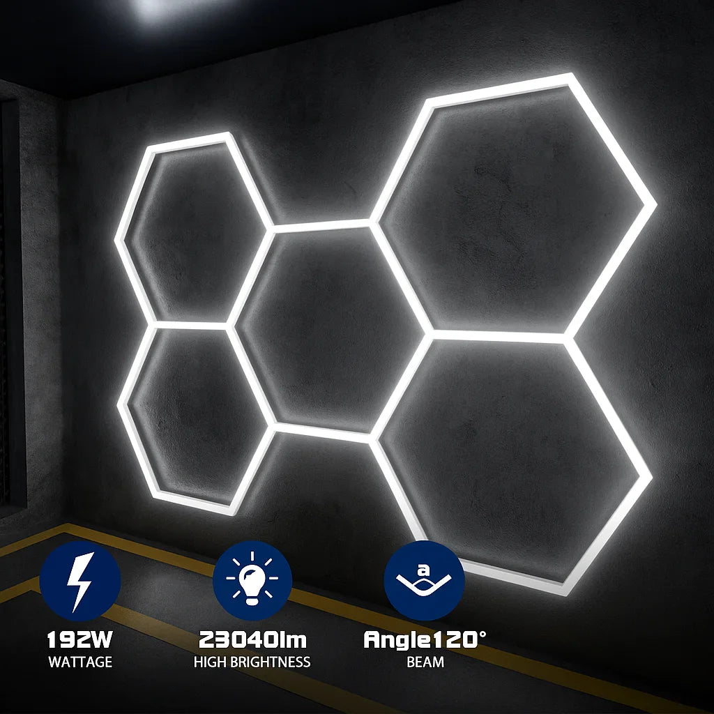 Lampa LED modulară tip fagure AT PERFORMANCE®, 120W, 6500K, 220V – design hexagonal modern