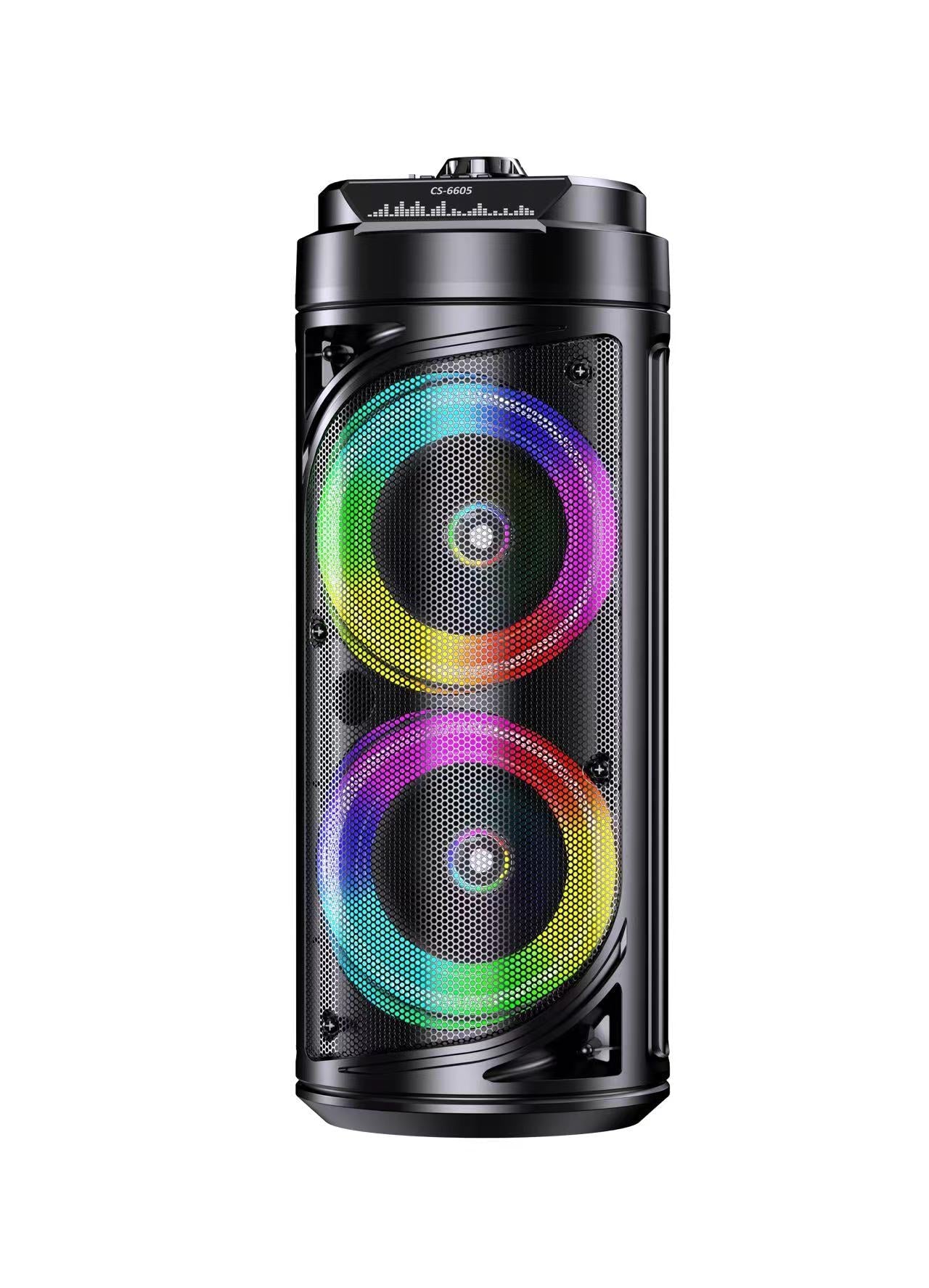 Boxa Portabila AT PERFORMANCE®, cu Lumini RGB, cu Maner, Putere 20W, MP3, USB, Bluetooth, TF, WIFI, Slot Microfon, Karaoke, Acumulator, Negru