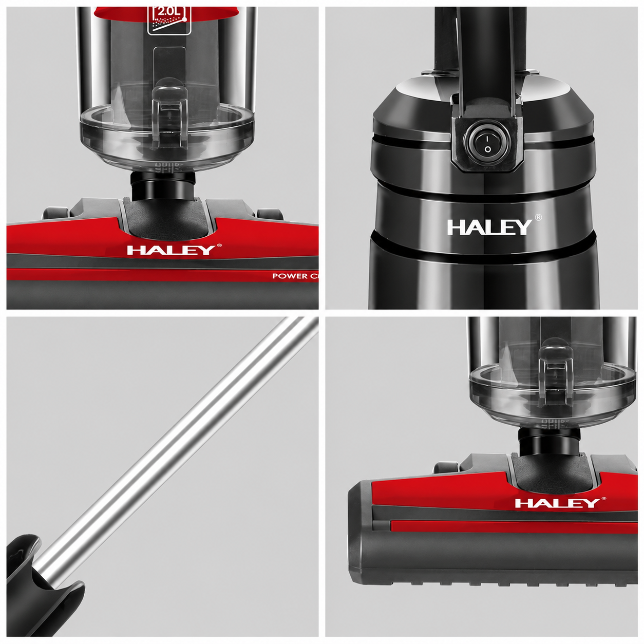 Aspirator Vertical Fără Sac HALEY HY-1921, 1500W, Tehnologie Cyclone, Filtru HEPA, Recipient 2L, Cablu 3,8 m