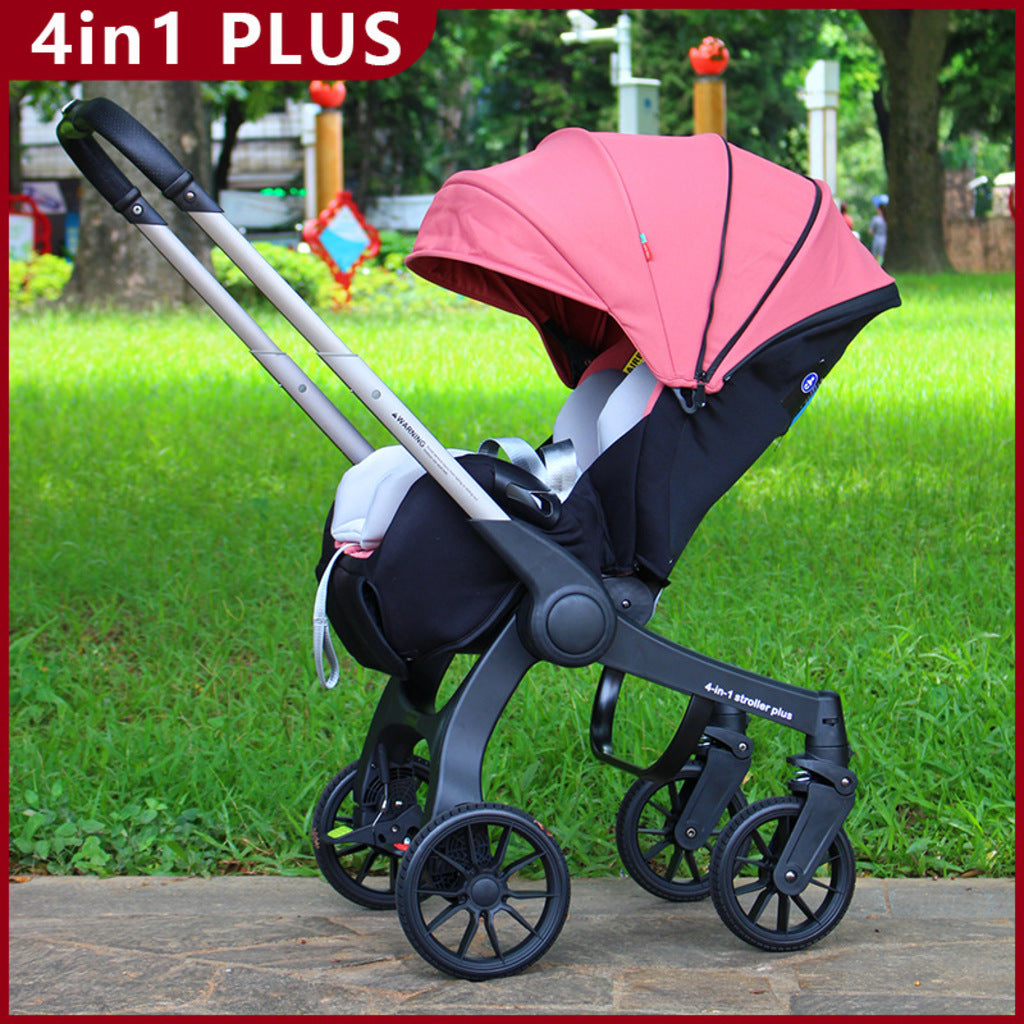 Cărucior Travel  4 în 1 pentru Bebeluși Stroller Plus 2053 – Sistem Multifuncțional, 0-3 Ani