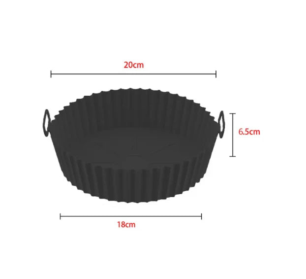 Tava pentru Air Fryer din Silicon, 18.3 cm, Gri, AT PERFORMANCE®, O Solutie Practica si Versatila pentru Gatitul Sanatos