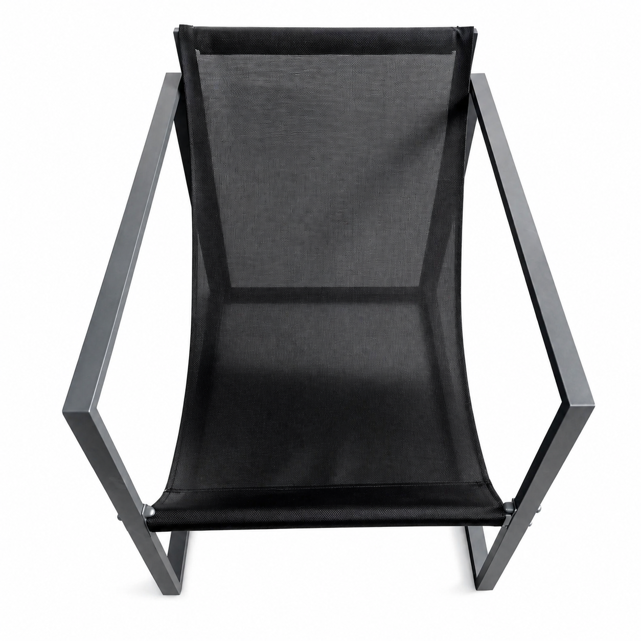 Set Mobilier Grădină AT PERFORMANCE® 4 Piese, Canapea 2 Locuri + 2 Fotolii + Măsuță cu Sticlă Securizată Neagră, Cadru Metalic