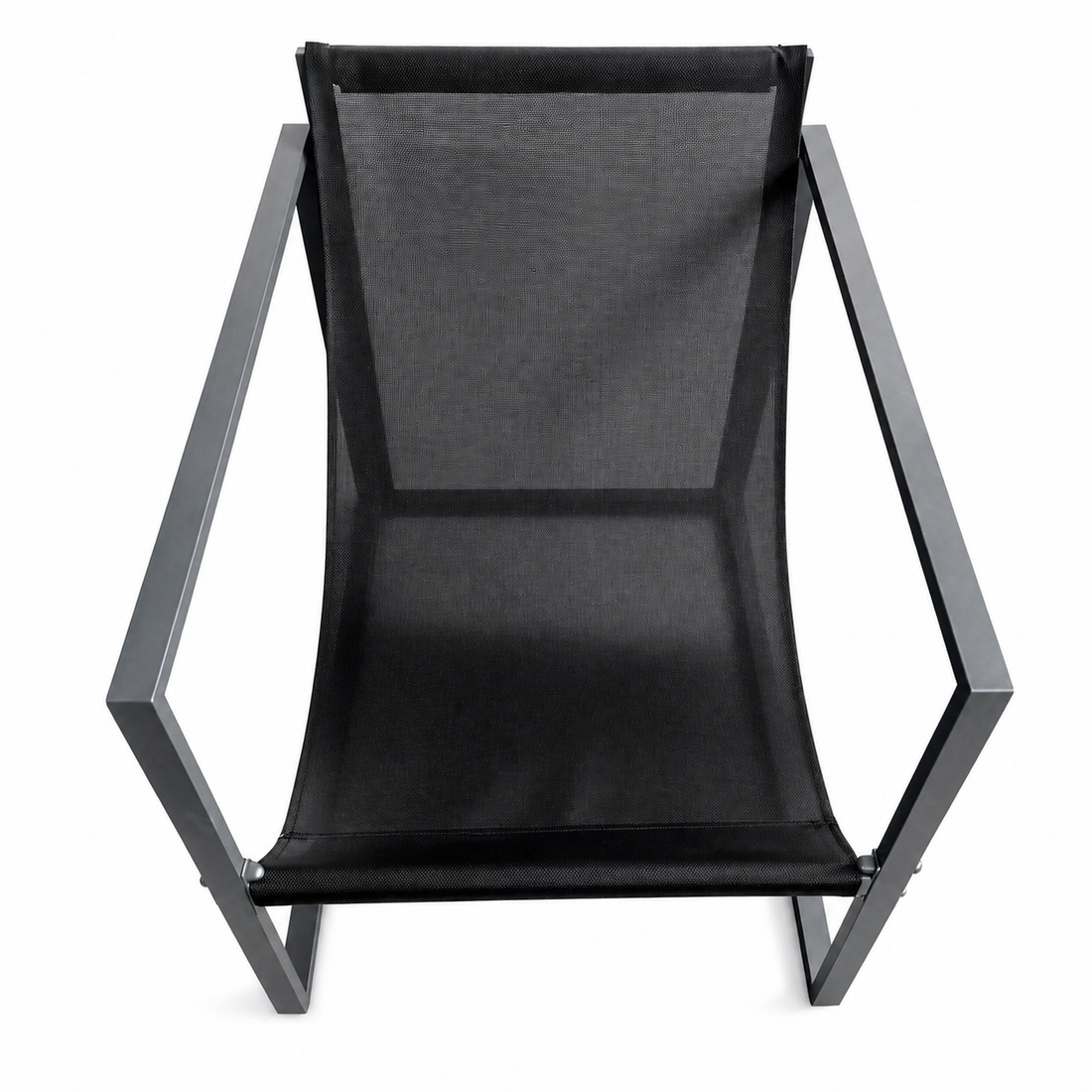 Set Mobilier Grădină AT PERFORMANCE® 4 Piese, Canapea 2 Locuri + 2 Fotolii + Măsuță cu Sticlă Securizată Neagră, Cadru Metalic