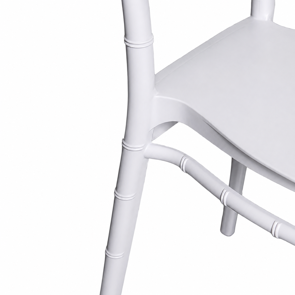 Scaun Elegant AT PERFORMANCE® Chiavari, din Policarbonat, Rezistent la Umiditate, Fără Brațe, Alb, 38 x 37 x 88.5 cm