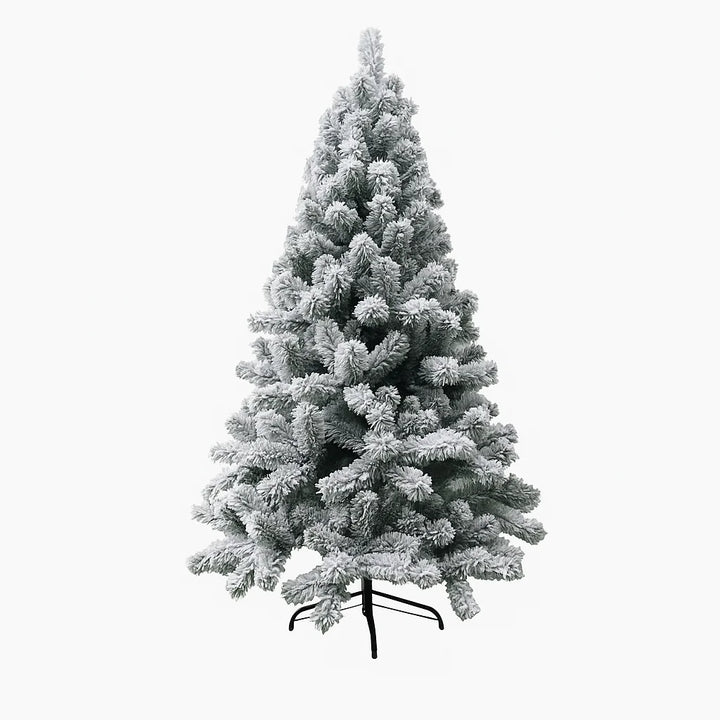 Set Decor Crăciun Premium – Brad Artificial 2.1m cu Zăpadă + Instalație Liniară 100m, 500 LED Multicolor, 8 Jocuri de Lumini