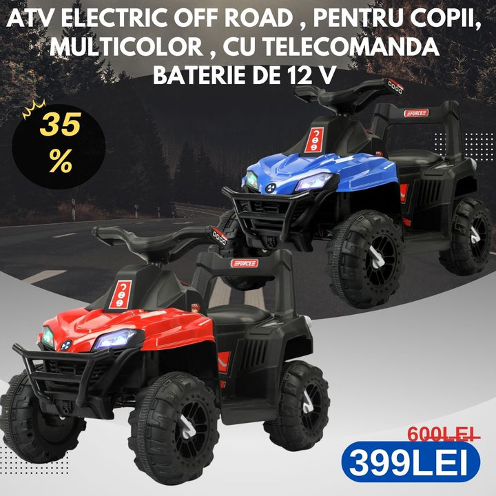 ATV Electric Off Road , Pentru Copii, Multicolor , cu telecomanda Baterie de 12 V