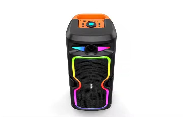 Boxa Portabila AT PERFORMANCE®, cu Lumini RGB, cu Maner, Putere 20W, MP3, USB, Bluetooth, TF, WIFI, Slot Microfon, Karaoke, Acumulator, Negru