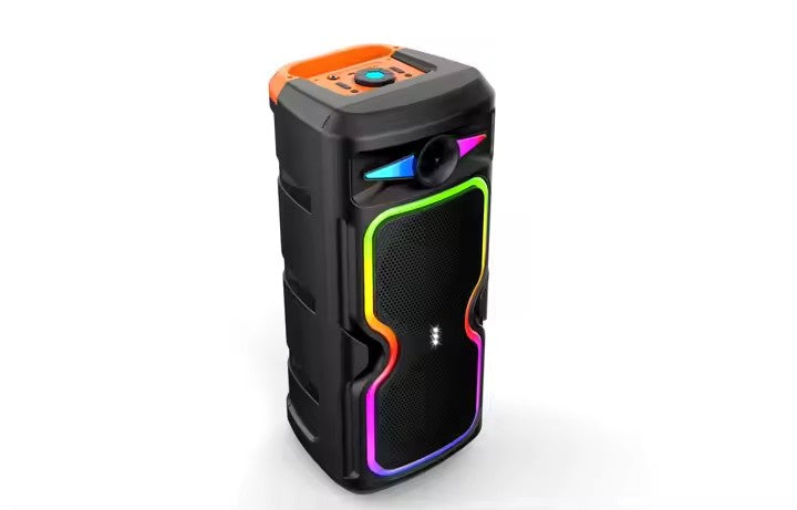 Boxa Portabila AT PERFORMANCE®, cu Lumini RGB, cu Maner, Putere 20W, MP3, USB, Bluetooth, TF, WIFI, Slot Microfon, Karaoke, Acumulator, Negru