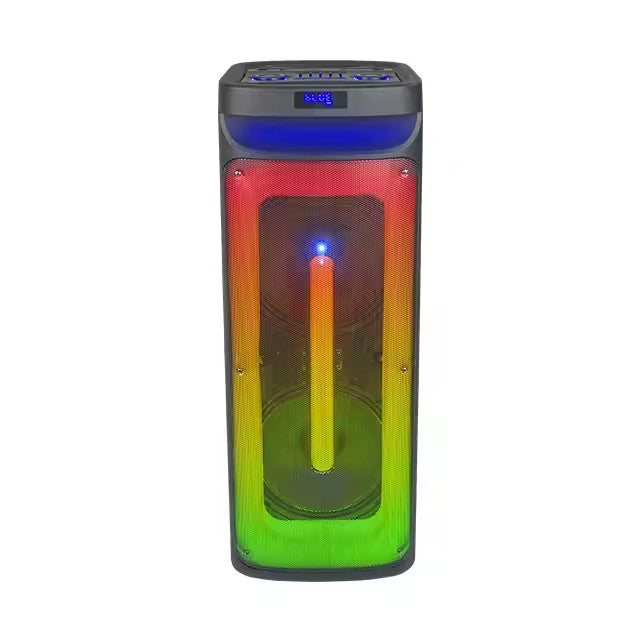 Boxă Portabilă AT PERFORMANCE® 12100W cu Lumină RGB, Bluetooth, USB, Karaoke, MP3, TF, WiFi, Acumulator și Mâner – Woofer 10", Neagră