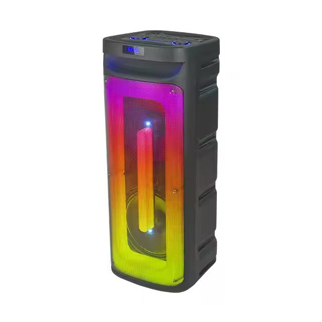 Boxă Portabilă AT PERFORMANCE® 12100W cu Lumină RGB, Bluetooth, USB, Karaoke, MP3, TF, WiFi, Acumulator și Mâner – Woofer 10", Neagră