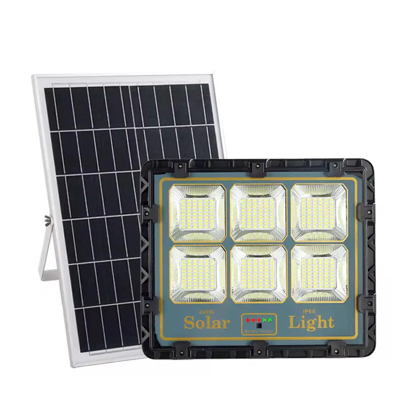Proiector Solar LED HNY 1000W cu Panou Fotovoltaic Separat, Telecomandă, Senzor de Mișcare, IP66, 6500K