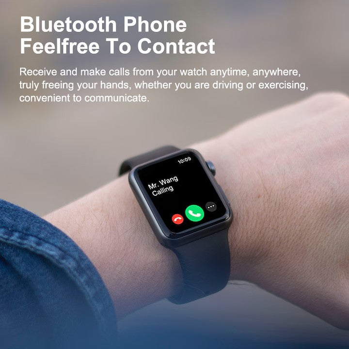 Smartwatch, AT PERFORMANCE®, 2.01 Inch, Bluetooth, Ceas smartwatch si bratara fitness, Notificari Apeluri/Sms/Social Media, monitorizare activitati fizice, somn, ritm cardiac, pedometru, Rezistent la apa, Negru.