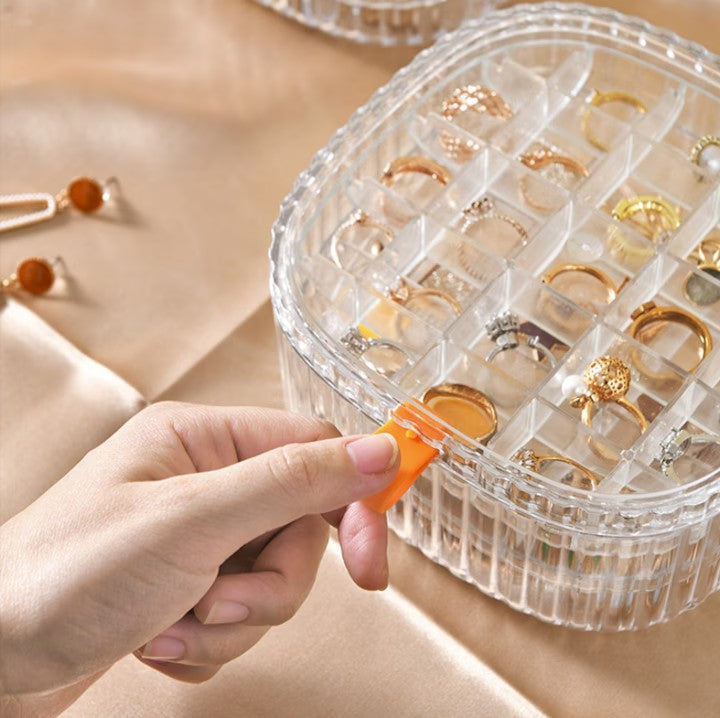 Cutie de depozitare pentru bijuterii, AT PERFORMANCE®, de calatorie, portabila, Organizatorpentru cercei.