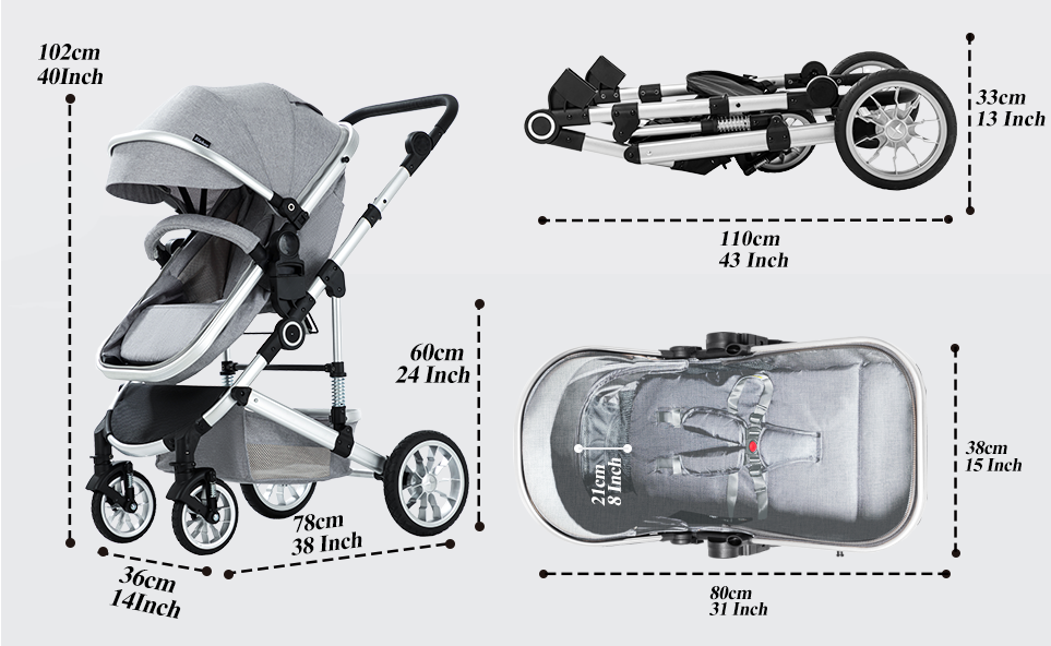 Carucior 3 in 1 Copii (0-3 Ani)