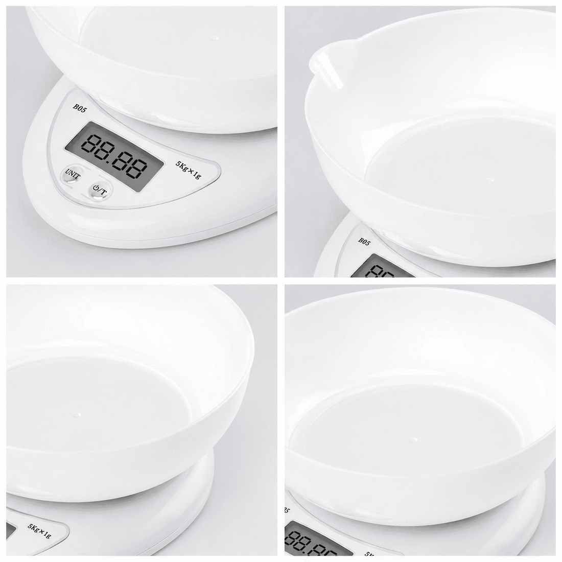 Cântar Electronic De Bucătărie Haley HY-5020, Capacitate 5 Kg, Precizie 1 g, Bol 600 ml, Ecran LCD, Funcție Tara