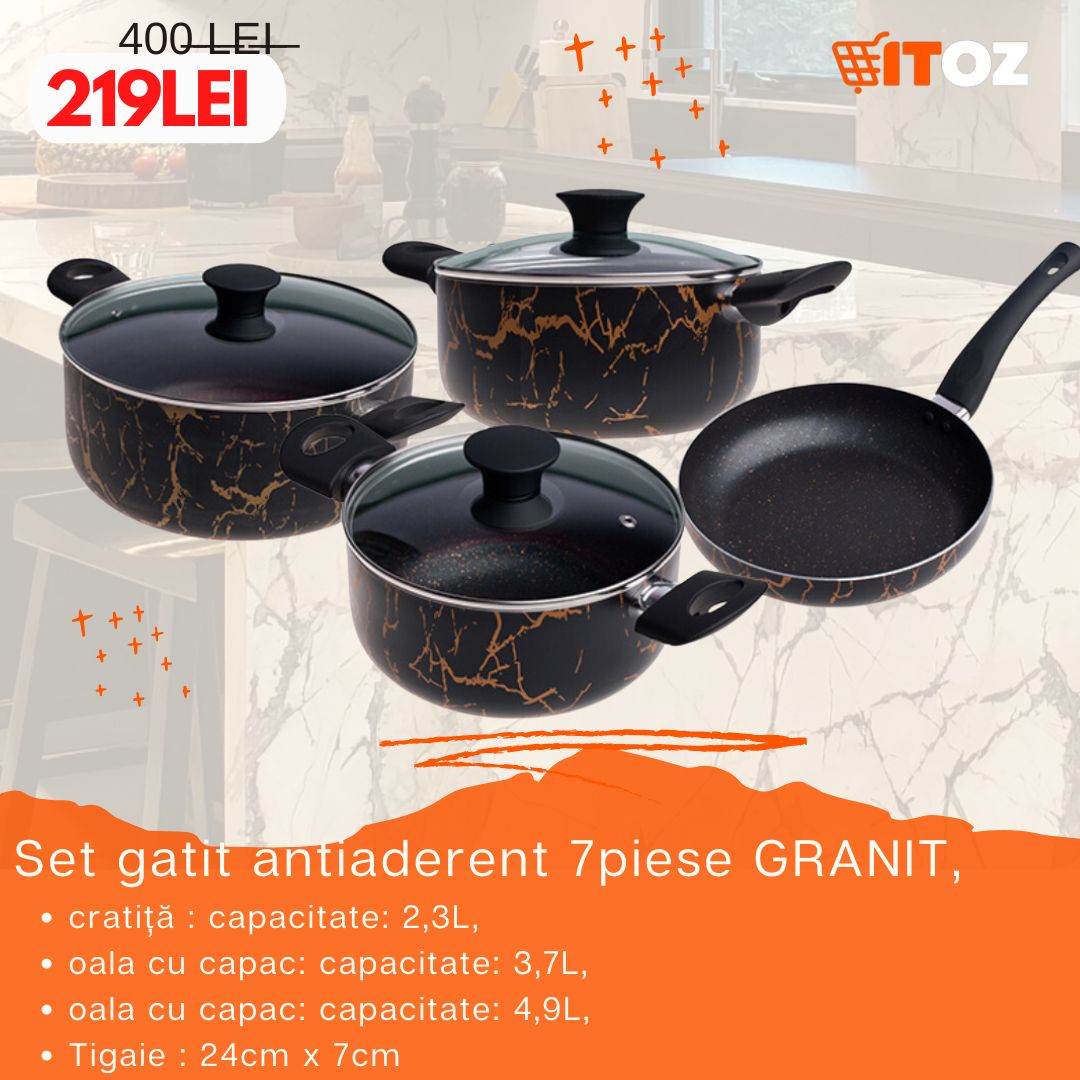 Set gatit antiaderent 7 piese GRANIT