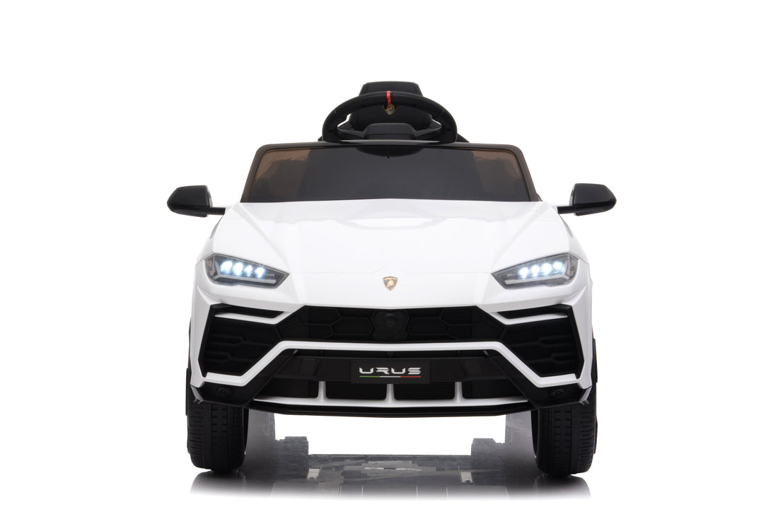 Mașinuță electrică Lamborghini Urus oficial licentiata, KIDOO, 37–96 luni, 12V 4.5Ah, 2 motoare 25W, telecomandă 2.4G, volan multifuncțional cu muzică, MP3, USB, TF, FM Radio, 105×65×52 cm