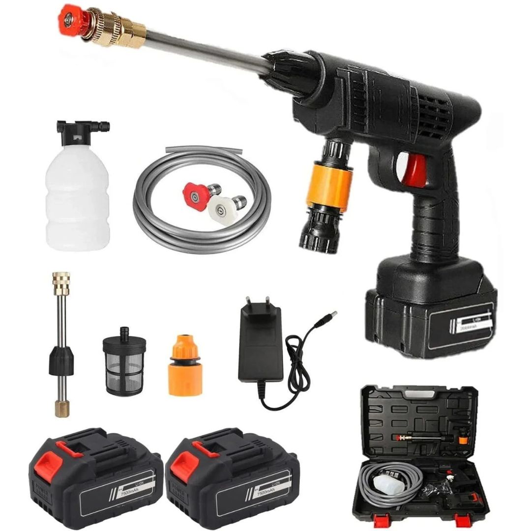 Pistol de spălat cu presiune AT PERFORMANCE® 36V, cu 2X acumulator, 25 bari, 240 l/h, mobil, multifuncțional, cu accesorii