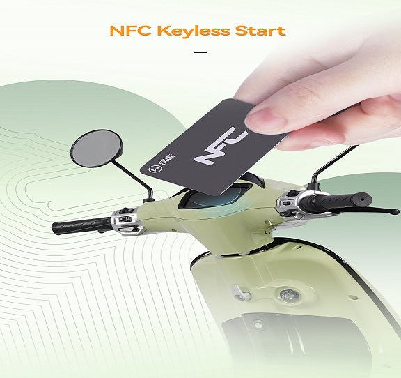 Scuter Electric N-Moto EL3 Verde – Motor Bosch 1000W, Dimensiuni 1760×540×1130mm, Greutate 65Kg, Viteză Max. 45 km/h, Autonomie 60 km, Baterii 72V, APP, GPS, Carte RAR (C.I.V) + CADOU Tricou N-Moto