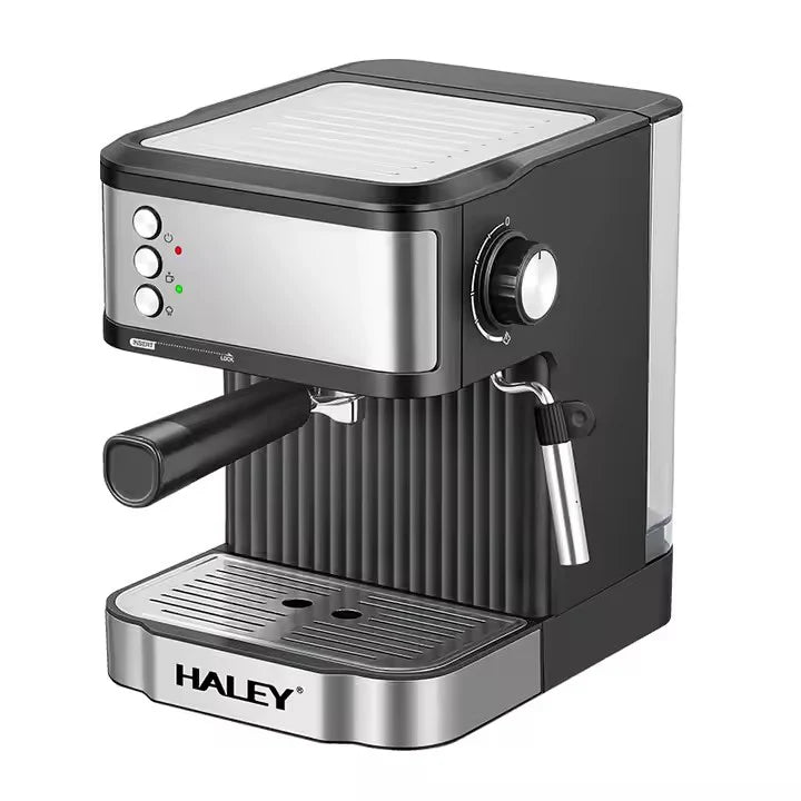 Espressor Automat HALEY, 1.8l, 850W, 20 bar, Argintiu/Negru Plus Rasnita electrica Cadou