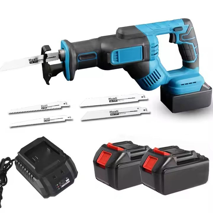 Fierăstrău Electric Alternativ AT PERFORMANCE® 3000RPM, 2 Acumulatori 36V, Tăiere Lemn și Metal, Cuplu Mare, Negru/Albastru