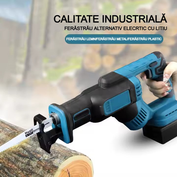 Fierăstrău Electric Alternativ AT PERFORMANCE® 3000RPM, 2 Acumulatori 36V, Tăiere Lemn și Metal, Cuplu Mare, Negru/Albastru