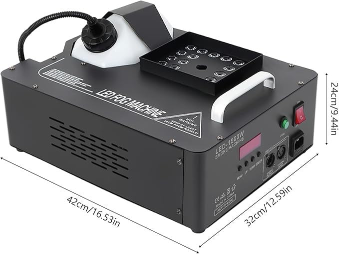 Mașină de Fum Verticală AT PERFORMANCE® 1500W cu 24 LED-uri RGB, Control DMX & Wireless, Efecte Luminoase pentru Scenă, DJ, Evenimente – 3L Capacitate