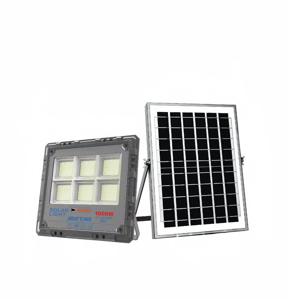 Proiector Solar LED HNY 1000W cu Panou Fotovoltaic Separat, Telecomandă, Senzor de Mișcare, IP66, 6500K