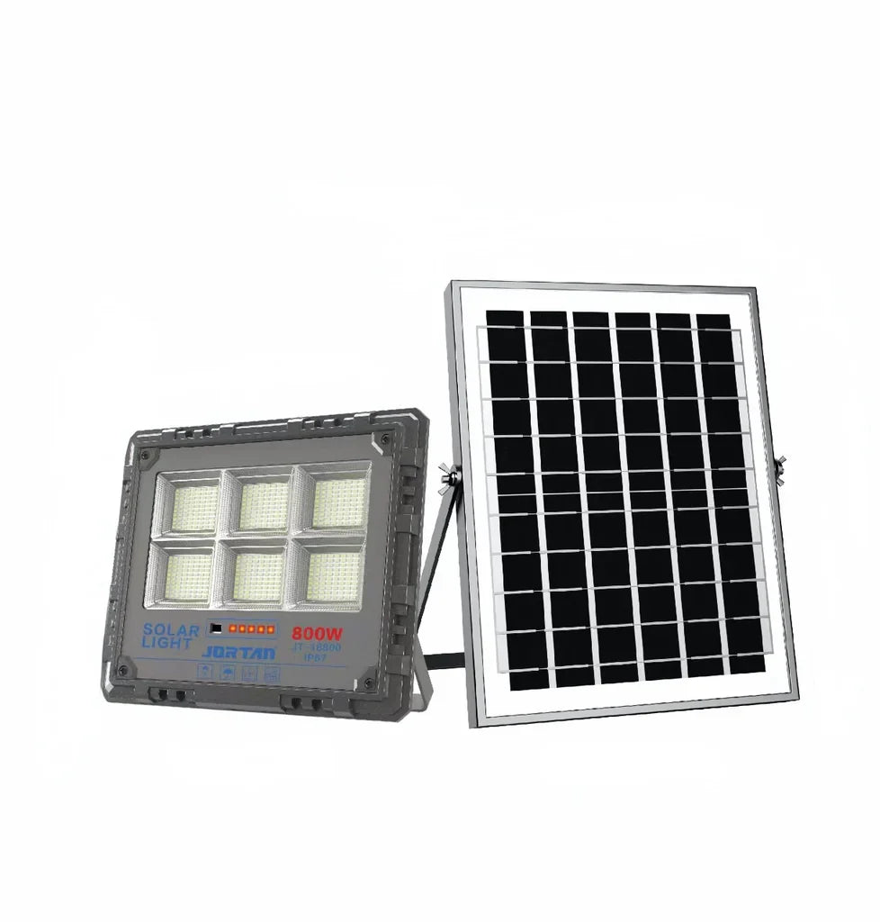 Proiector Solar LED HNY 800W cu Panou Fotovoltaic Separat, Telecomandă, Senzor de Mișcare, IP66, 6500K