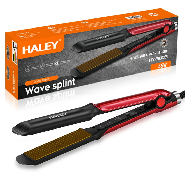 Placă de creponat părul HALEY HY-3006 Wave Splint, 45W, 4 trepte de temperatură, încălzire rapidă, 2 în 1 – îndreptare și onduleuri naturale