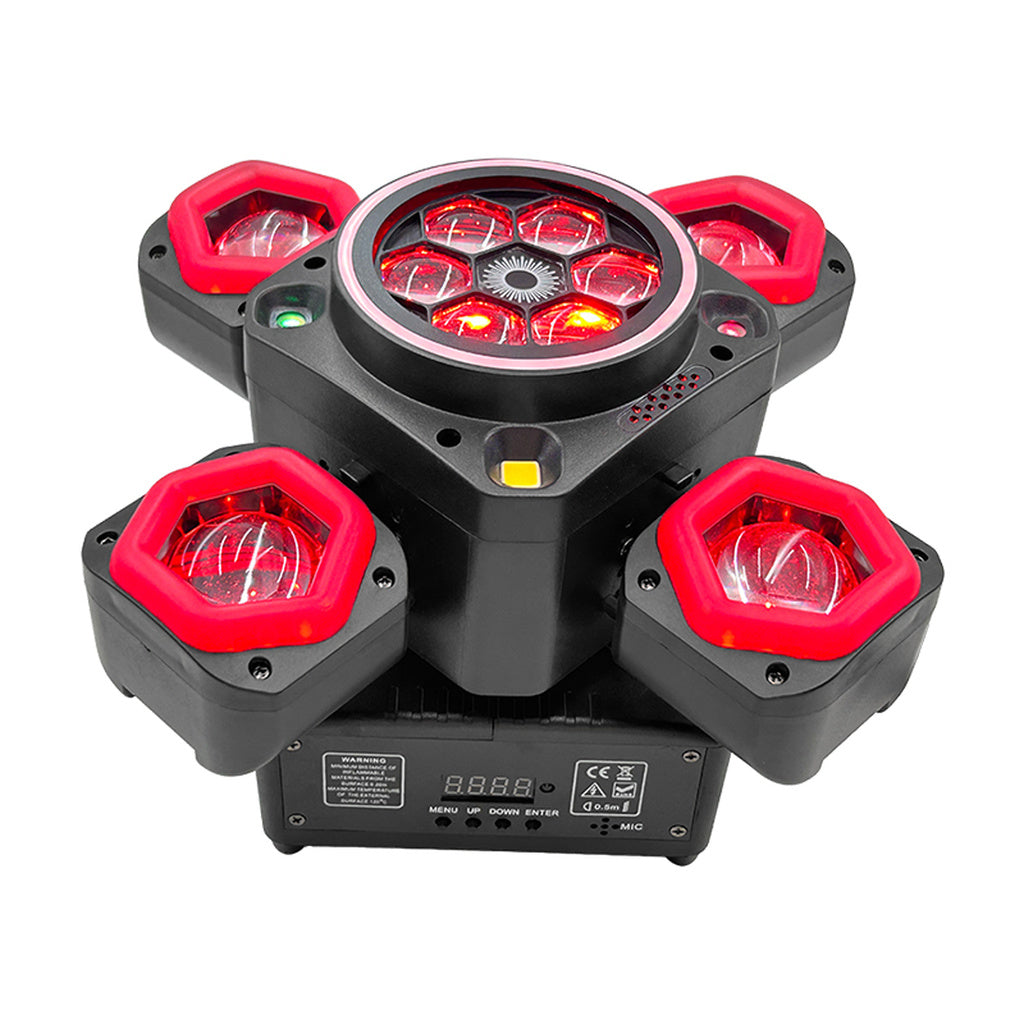 Proiector de Lumini Party 4-în-1 RGBW cu Laser și Stroboscop, 65W