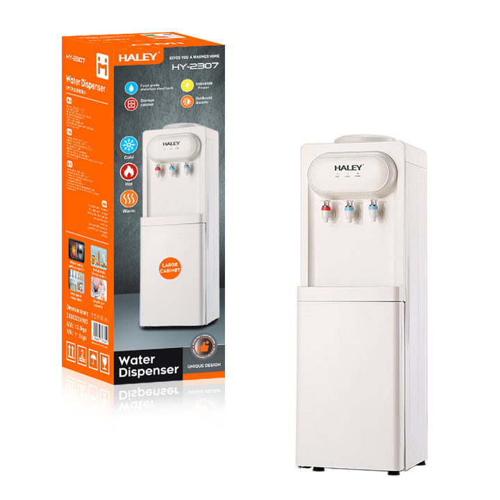 Dozator de Apă HALEY cu Compresor, Apă Caldă și Rece, 550W/95W, Inox, Protecție Copii, Alb