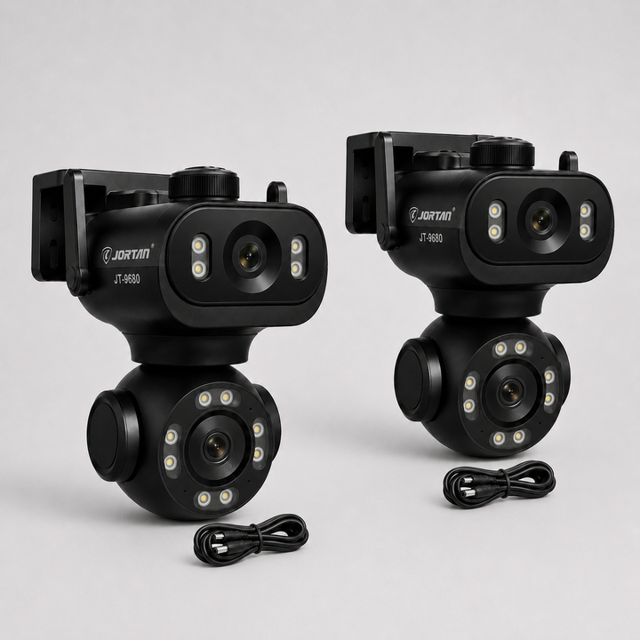 Camera Supraveghere WiFi JORTAN JT-9680 6MP Dual-Head PTZ + Cablu 5m Cadou