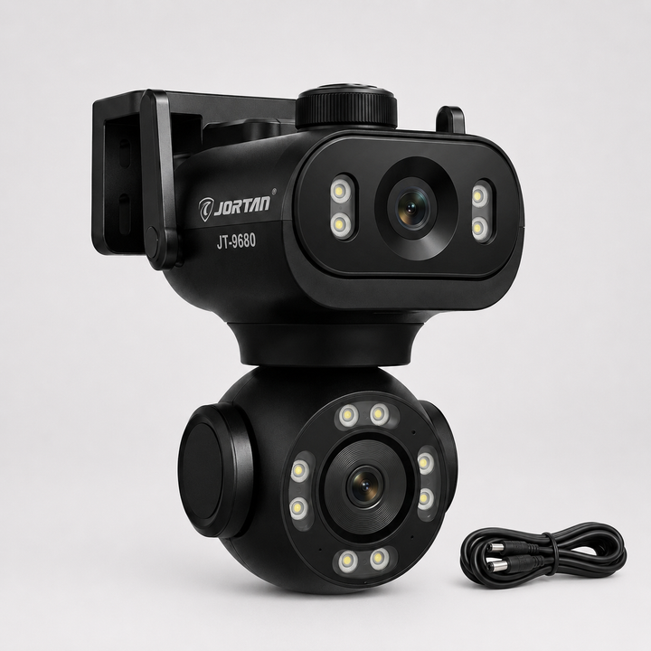 Camera Supraveghere WiFi JORTAN JT-9680 6MP Dual-Head PTZ + Cablu 5m Cadou
