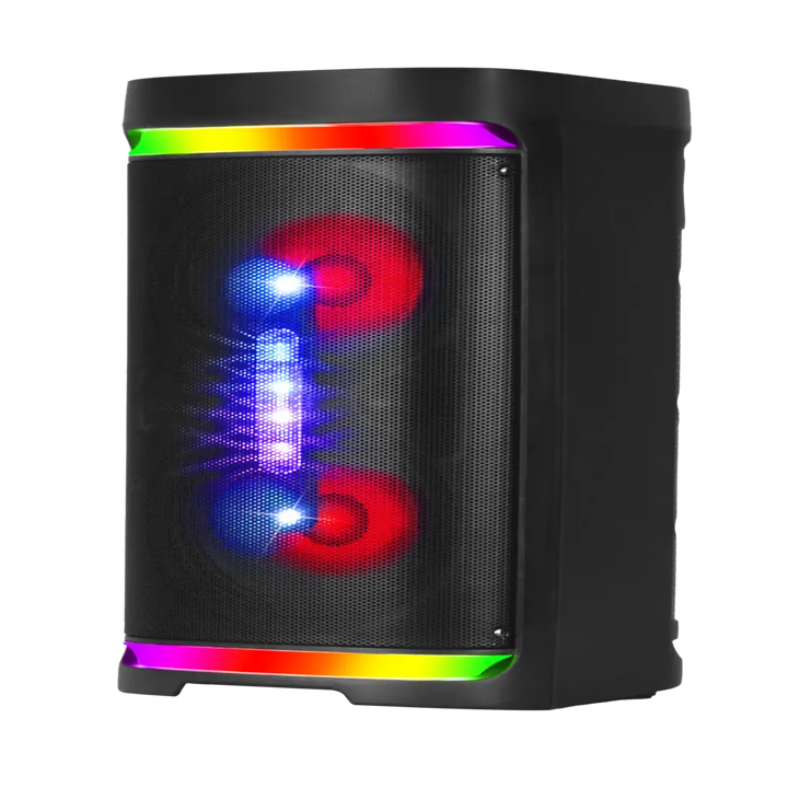 Boxă Karaoke Portabilă KOLAV-M2854 400W PMPO, 2x8", Bluetooth, Microfon Wireless Inclus, RGB LED, TWS, USB-C, TF Card, Telecomandă și Xtra Bass