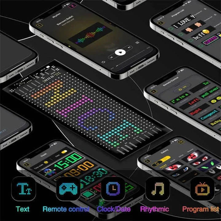 Panou Afisaj Matrix Led AT PERFORMANCE®, Flexibil, 595x120mm, Devil Eyes, Ochi Camion, control Bluetooth, USB