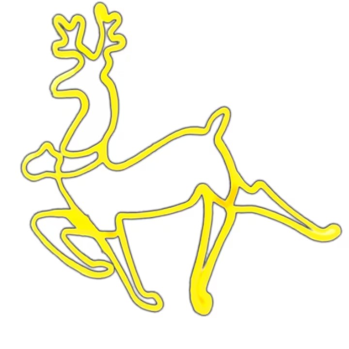 Decoratiune luminoasa Ren de Craciun AT PERFORMANCE®, 2 fete, cu Furtun LED, 57x50x4 cm, Alb cald.