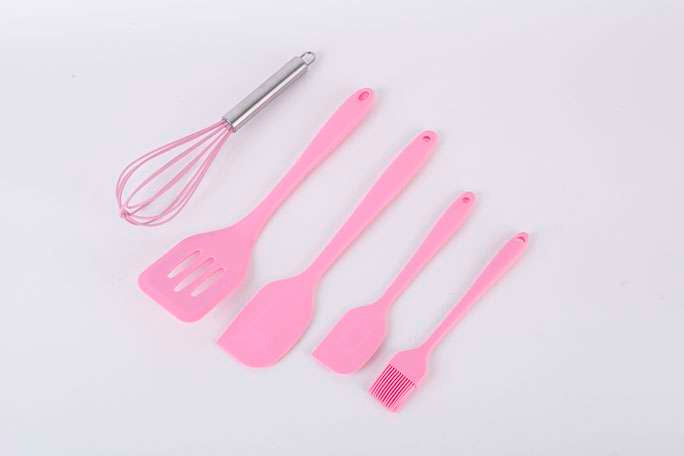 Set 3 tigai antiaderenta, Aluminiu, 20/25/30 cm cu spatula, PLUS Set 5 ustensile bucatarie