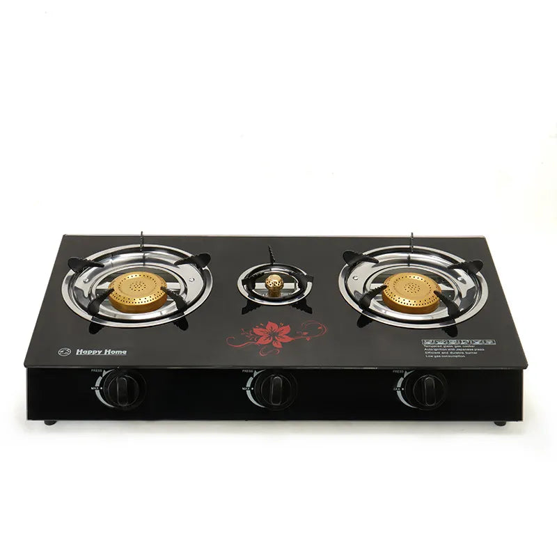 Aragaz Portabil cu 3 Arzătoare, AT PERFORMANCE – Aprindere Automată, sticlă temperată cu model variabil, protecție și eficiență energetică Clasa A