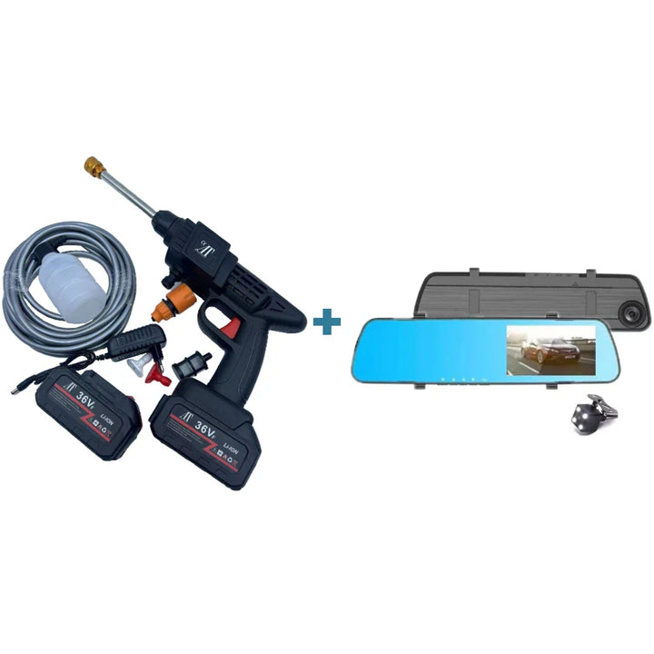 Pachet Promoțional AT PERFORMANCE®: Pistol de Spălat cu Presiune 36V + Oglindă Auto DVR Cameră Față-Spate Full HD – Curățenie și Siguranță la Superlativ