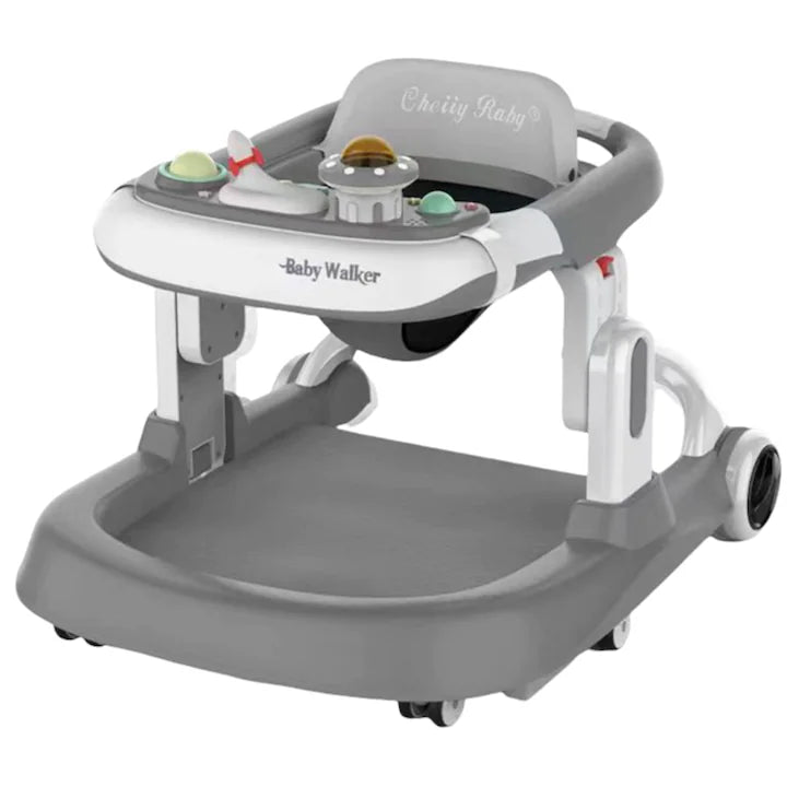 Premergator ,si Antemergator, 3 in 1,AT PERFORMANCE®,functie si de scaun de masa, reglabil pe inaltime, cu roti de silicon,muzical,Negru/Gri.