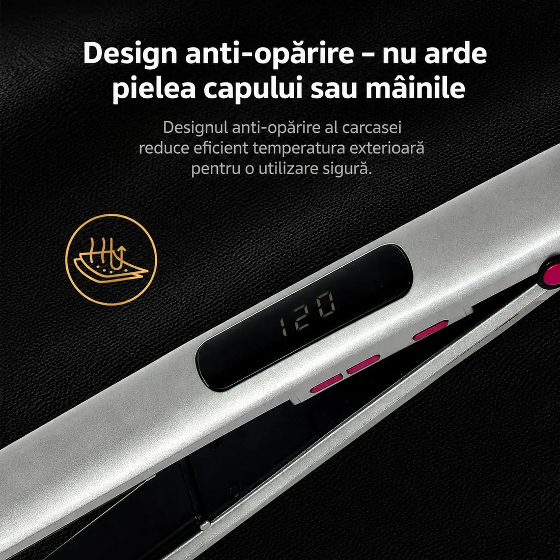 Placă De Îndreptat Părul HALEY HY-3013, 56W, Temperatură Reglabilă 100–230°C, Încălzire Rapidă PTC, Afișaj Digital