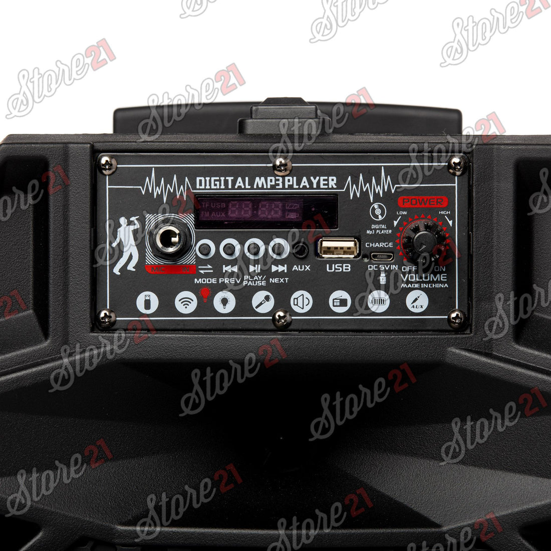 Boxa Activa Profesionala Portabila 200 W  Troler 8 Inch ,Microfon , USB, Radio, Bluetooth,Telcomanda CADOU Bratara fitness
