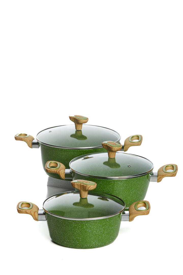 Set oale granit antiaderent, 6 PIESE, avocado