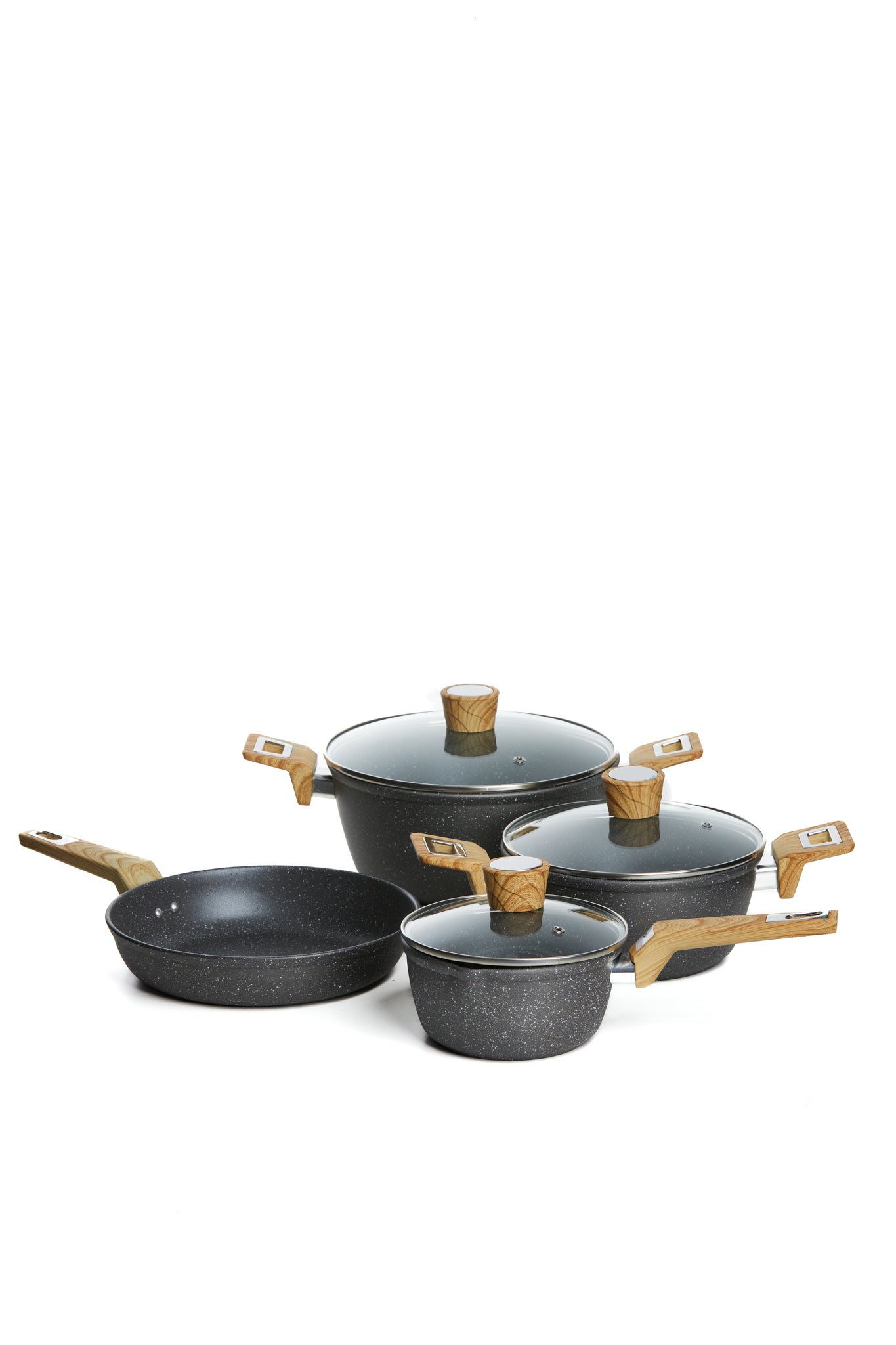 Set cratite granit antiaderent, 7 PIESE, grena