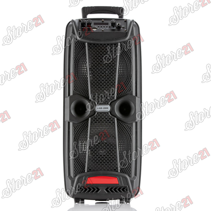 Boxa Activa Portabila XXL 208, 300 W, 2 Subwoofere De 8 Inch , USB, Radio, Blueooth , Microfoan CU Fir+ Castii wireless I12!