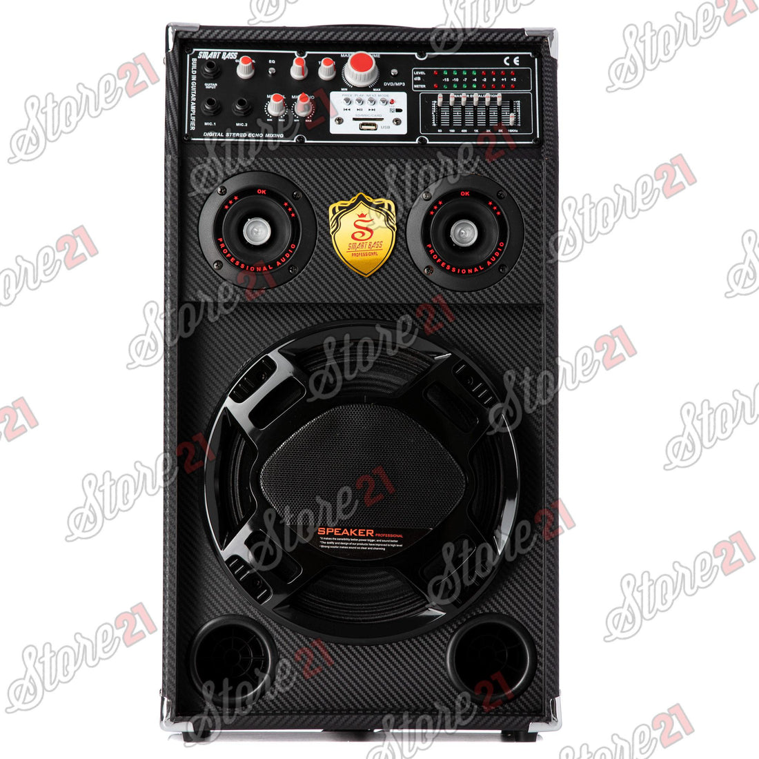 Set boxe ACTIV, cu AMPLIFICATOR, multifunctional (inclusiv KARAOKE) cu bluetooth, USB (mp3), AUX, card SD,+microfon, telecomanda