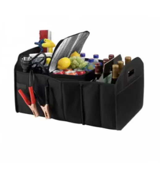 Organizator portbagaj pliabil, cu 3 compartimente, At Performance, unul termoizolant, doua buzunare laterale. textil, 57x32x29cm, Negru