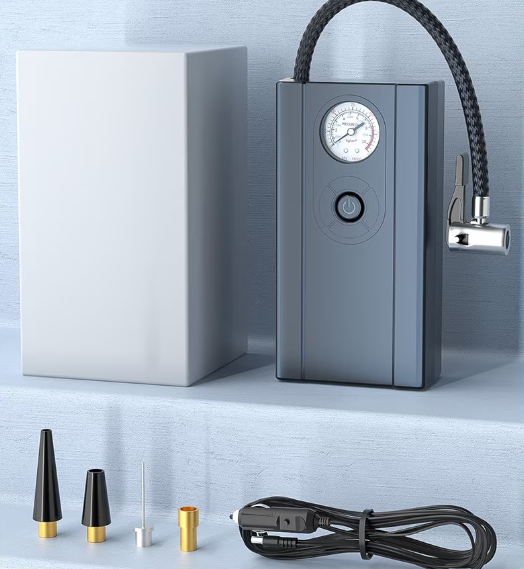 Pompa aer electrica, AT PERFORMANCE®, tip mini, compresor auto, maxim 10 BAR, 150 psi, 120W, cablu 15cm, alimentare la mufa auto, negru